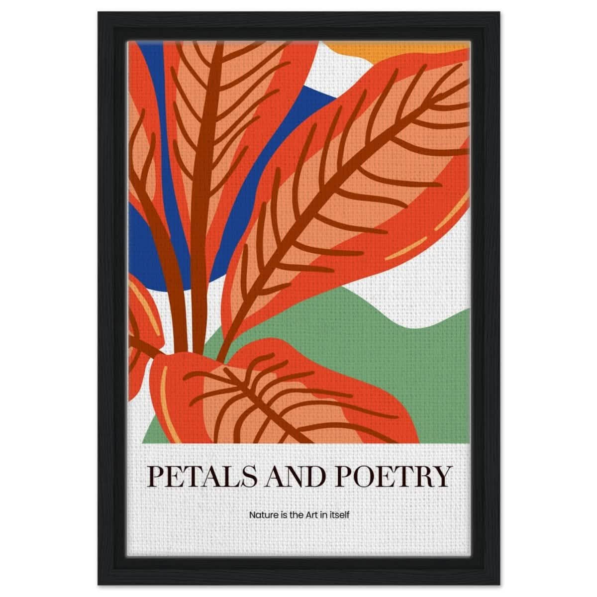 Autumn Whispers | modern abstract botanical - Framed Canvas - 30x45 cm / 12x18″ - Black frame