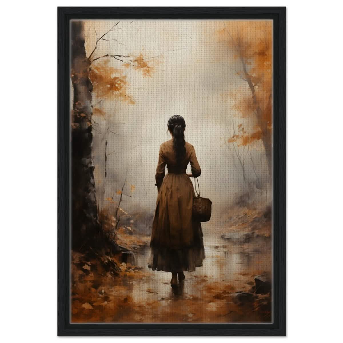 Autumn’s Serenity | Nature Portrait Art Print - Framed Canvas - 40x60 cm / 16x24″ - Black frame