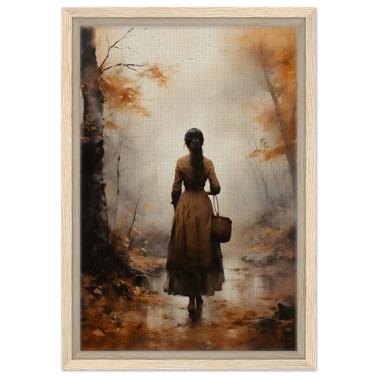 Autumn’s Serenity | Nature Portrait Art Print - Framed Canvas - 30x45 cm / 12x18″ - Wood frame