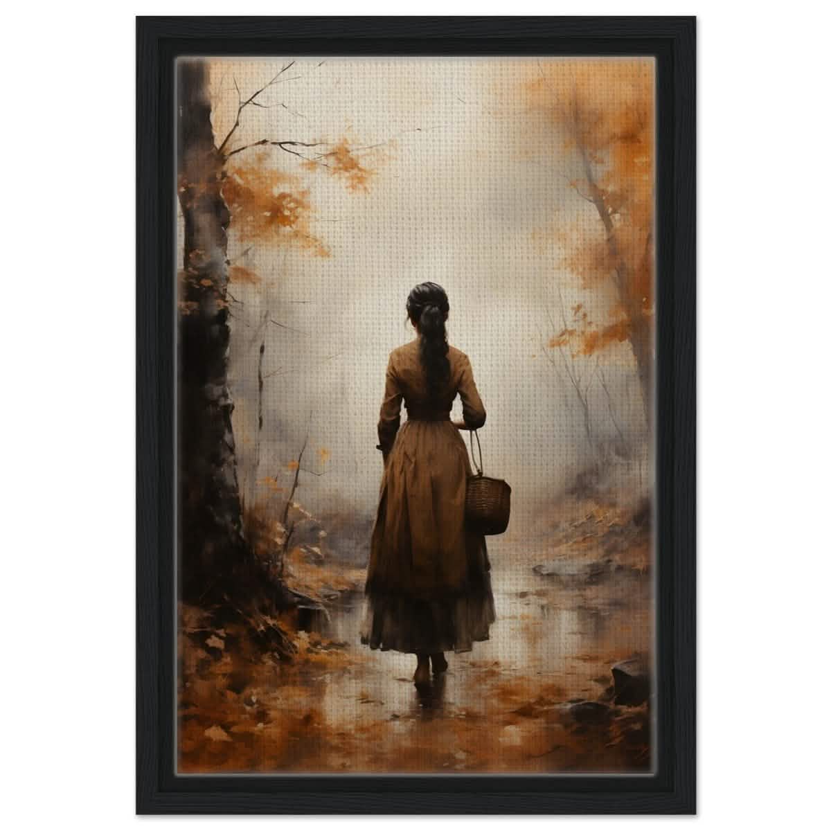 Autumn’s Serenity | Nature Portrait Art Print - Framed Canvas - 30x45 cm / 12x18″ - Black frame