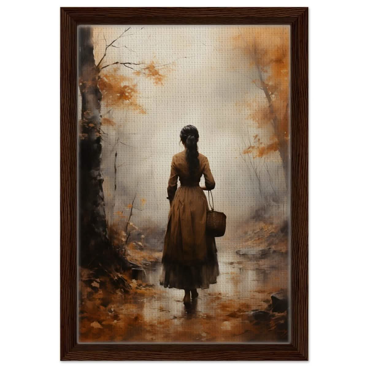 Autumn’s Serenity | Nature Portrait Art Print - Framed Canvas - 30x45 cm / 12x18″ - Dark wood frame