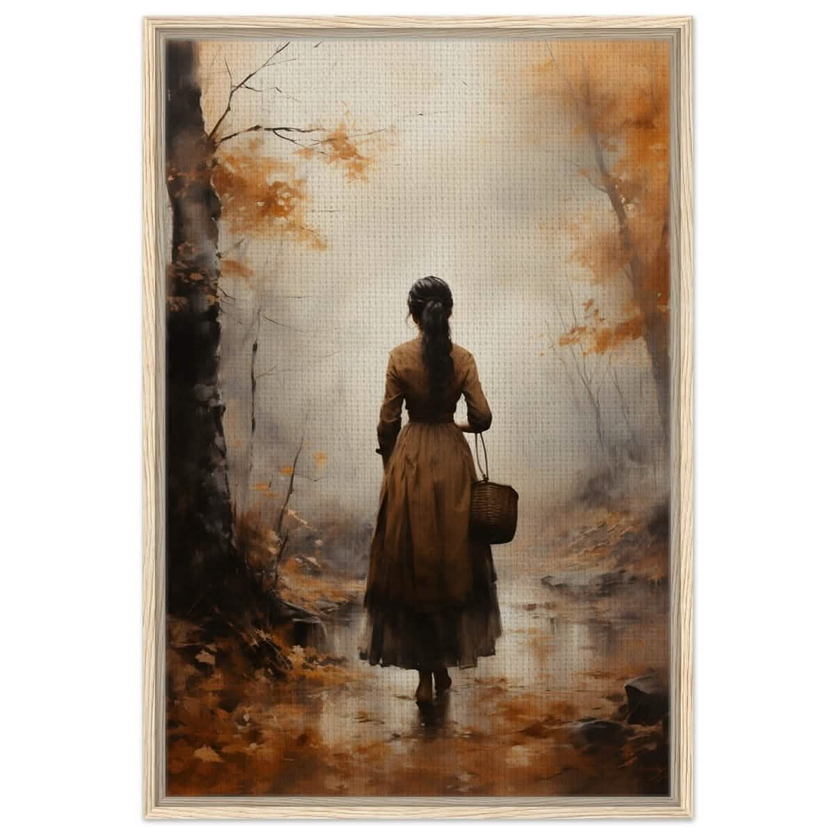 Autumn’s Serenity | Nature Portrait Art Print - Framed Canvas - 60x90 cm / 24x36″ - Wood frame