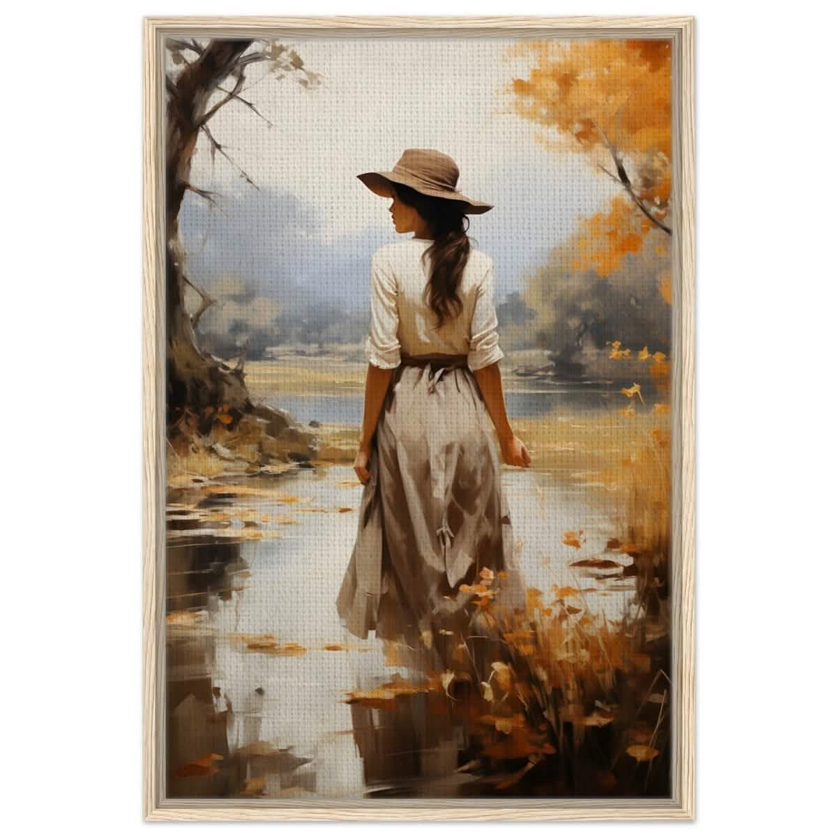 Autumn’s Serenity | Nature Portrait Art Print - Framed Canvas - 60x90 cm / 24x36″ - Wood frame