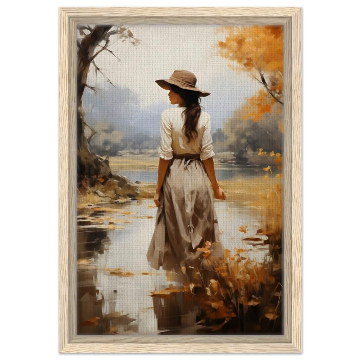 Autumn’s Serenity | Nature Portrait Art Print - Framed Canvas - 30x45 cm / 12x18″ - Wood frame