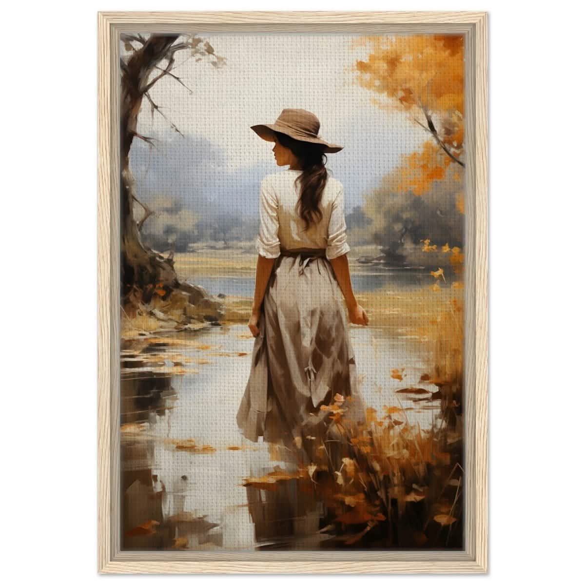 Autumn’s Serenity | Nature Portrait Art Print - Framed Canvas - 40x60 cm / 16x24″ - Wood frame