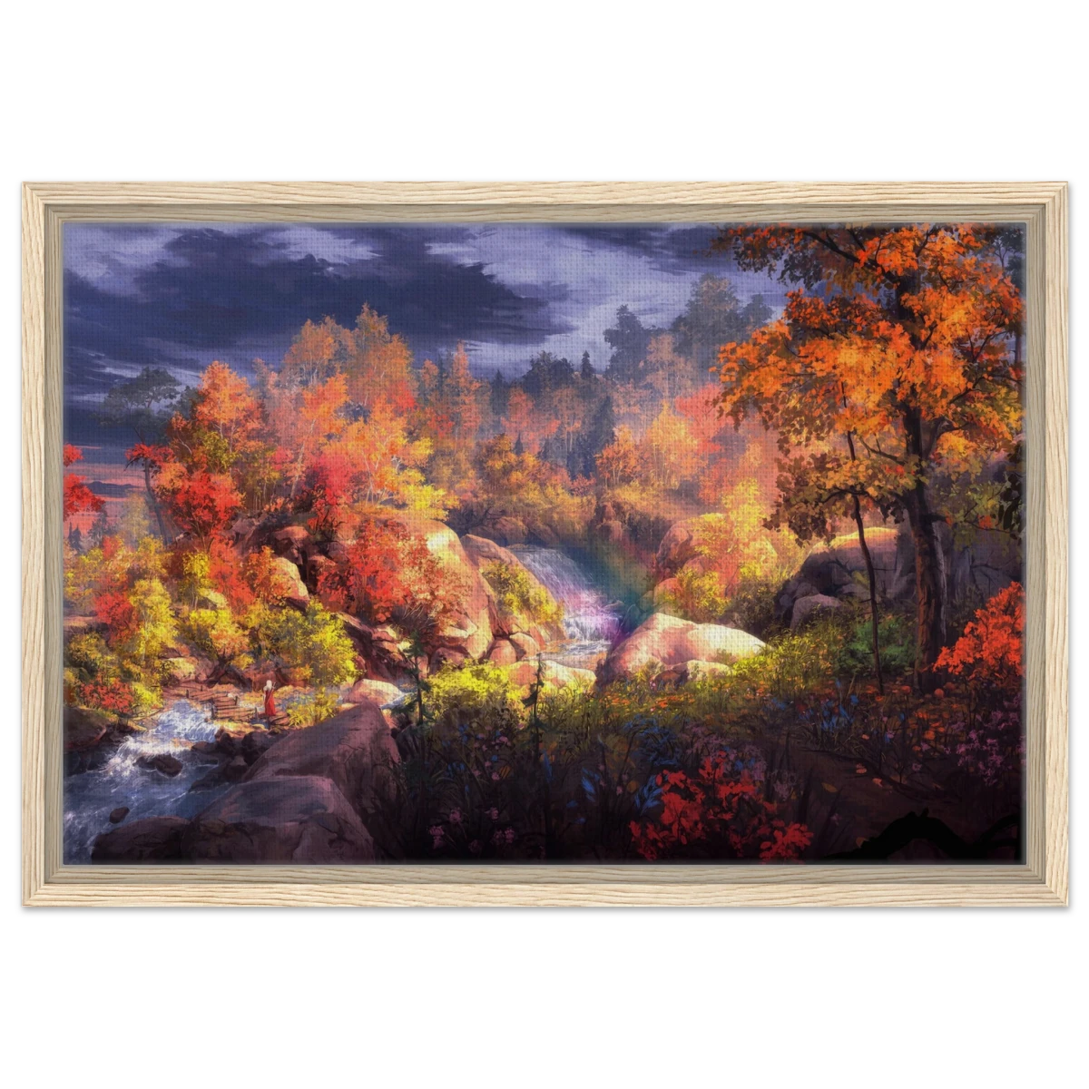 Autumn's Whisper | Tranquil Nature Escape | Nature Wall art Print - 40x60 cm / 16x24″ - Framed Canvas - Wood frame