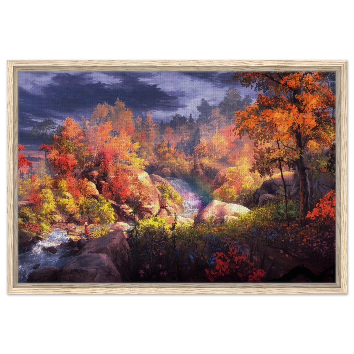 Autumn's Whisper | Tranquil Nature Escape | Nature Wall art Print - 50x75 cm / 20x30″ - Framed Canvas - Wood frame