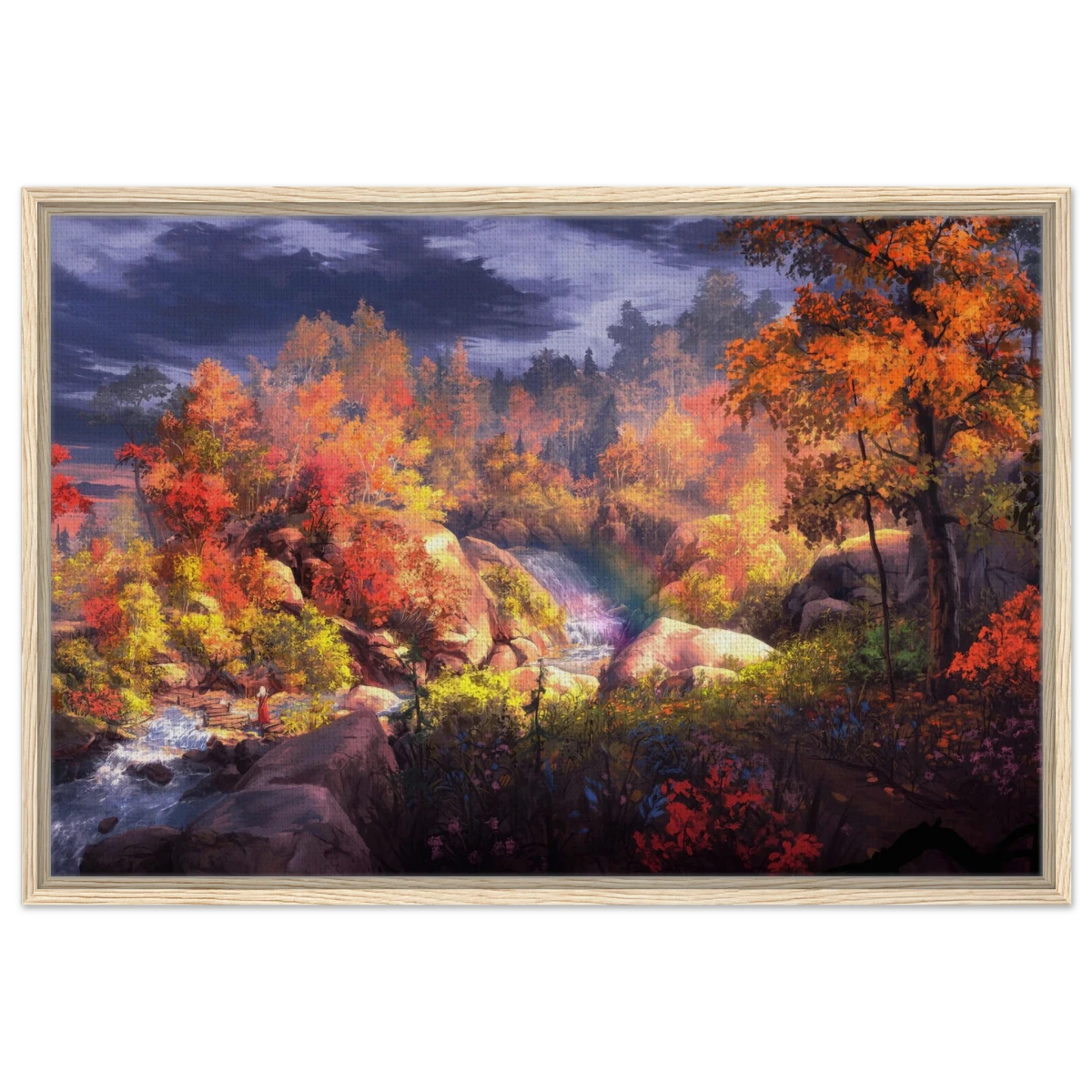 Autumn's Whisper | Tranquil Nature Escape | Nature Wall art Print - 60x90 cm / 24x36″ - Framed Canvas - Wood frame