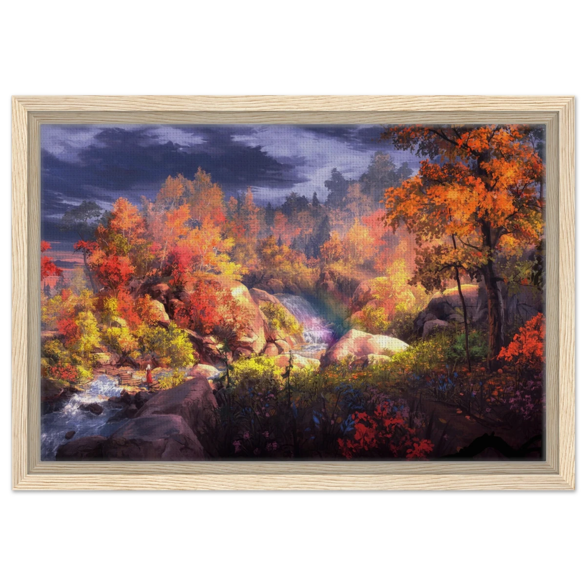 Autumn's Whisper | Tranquil Nature Escape | Nature Wall art Print - 30x45 cm / 12x18″ - Framed Canvas - Wood frame