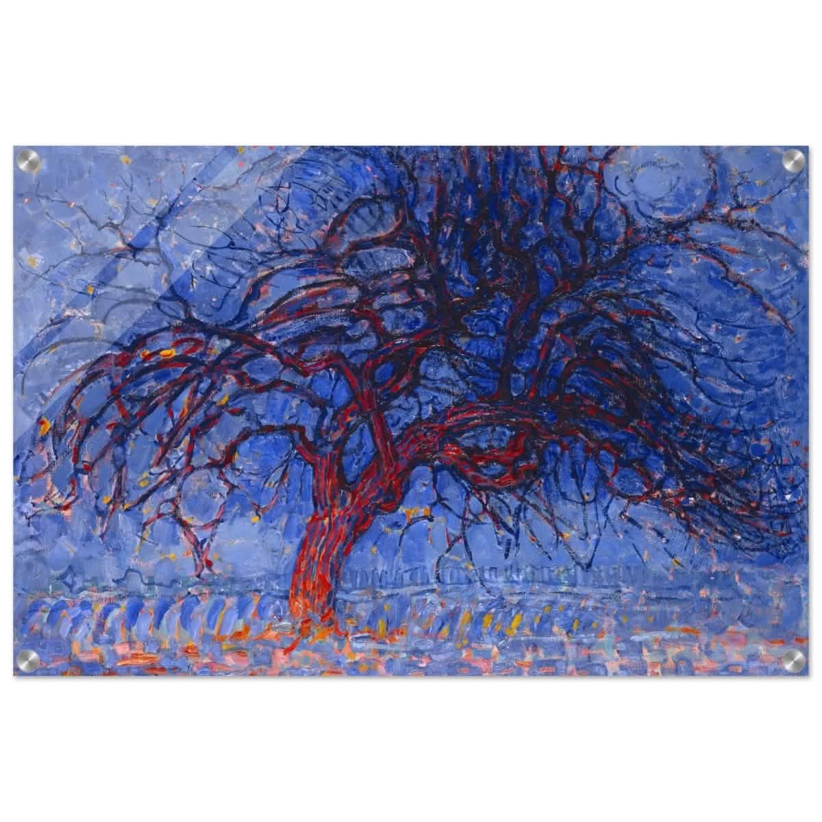 Avond (Evening): The Red Tree 1908 by Piet Mondrian | Vintage wall art print - Acrylic Print - 50x75 cm / 20x30″ -