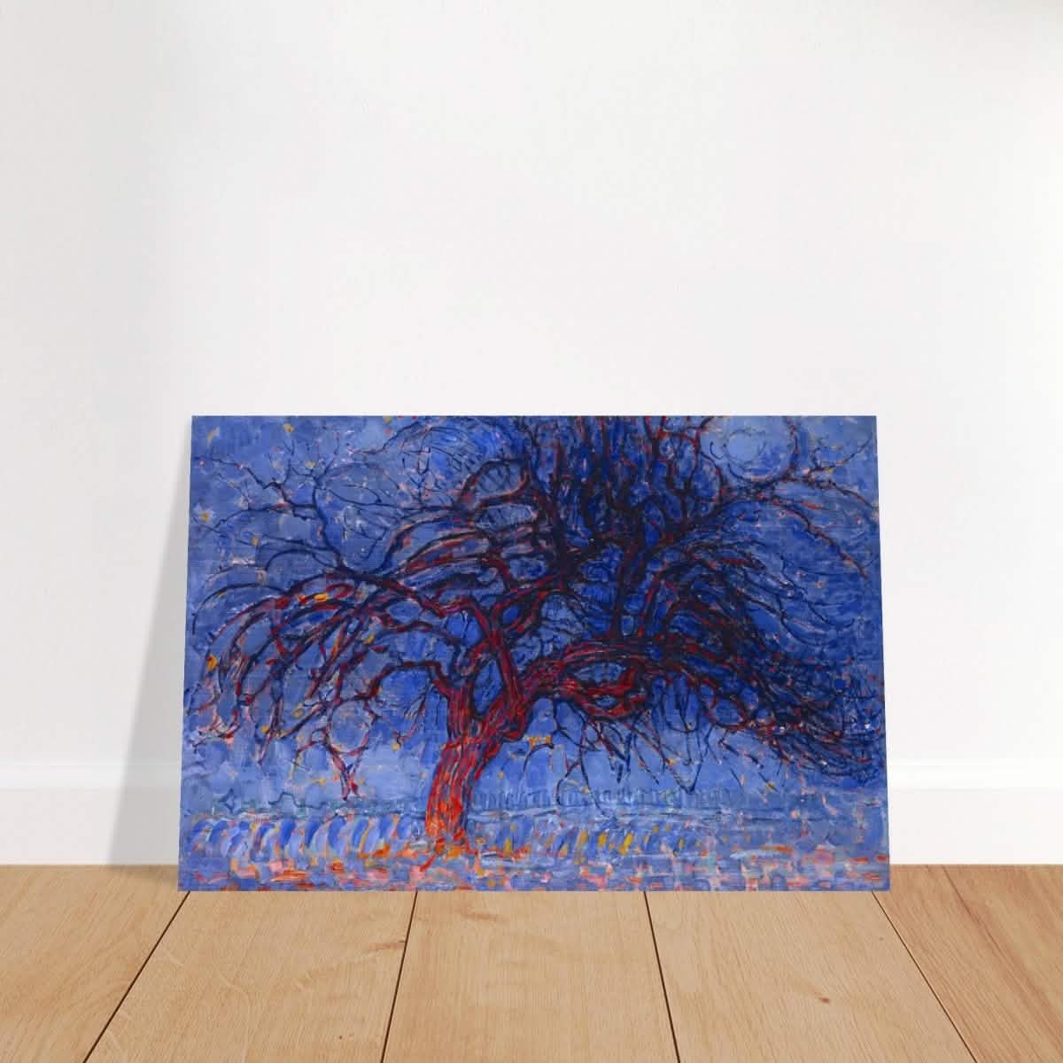 Avond (Evening): The Red Tree 1908 by Piet Mondrian | Vintage wall art print - Brushed Aluminum Print - 40x60 cm / 16x24″ -