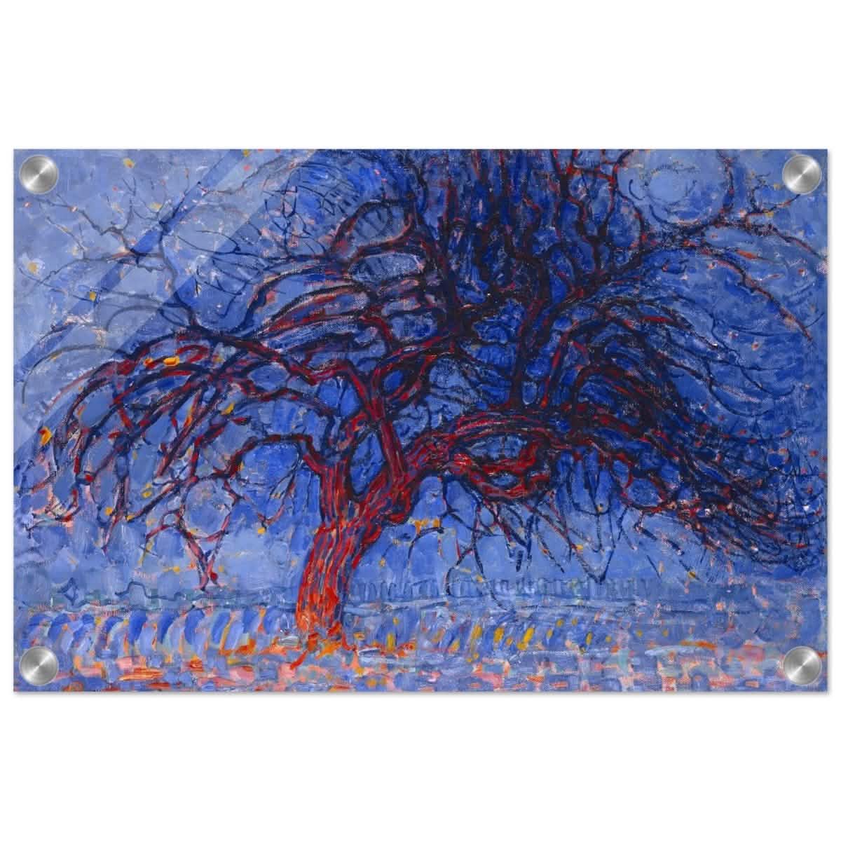 Avond (Evening): The Red Tree 1908 by Piet Mondrian | Vintage wall art print - Acrylic Print - 30x45 cm / 12x18″ -