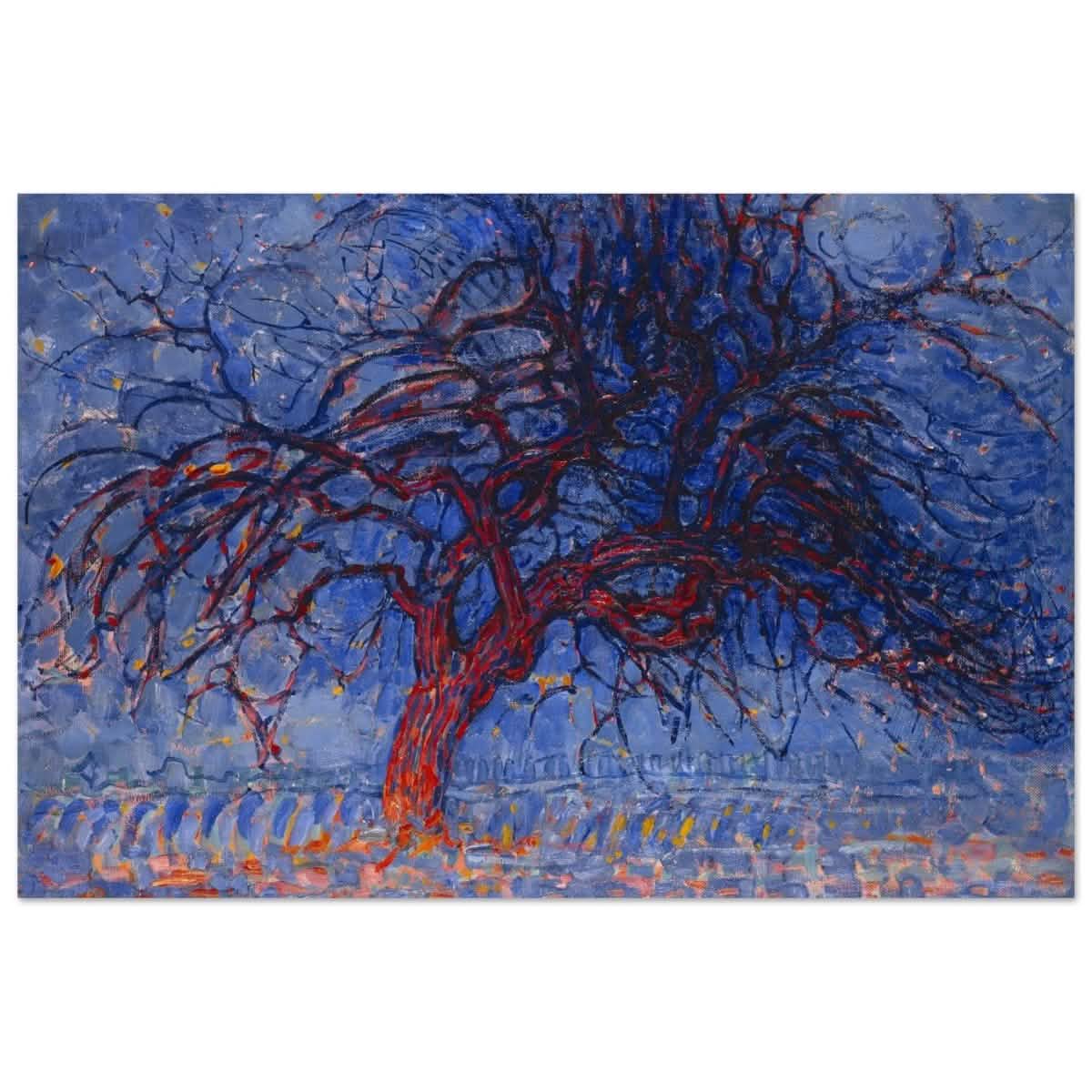Avond (Evening): The Red Tree 1908 by Piet Mondrian | Vintage wall art print - Wood Prints - 60x90 cm / 24x36″ -
