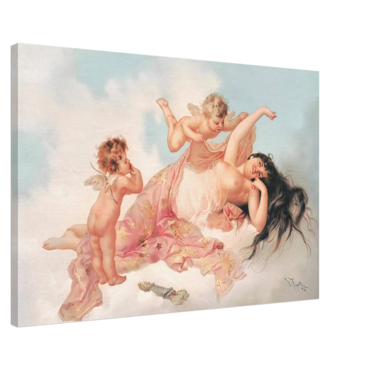 Awakening of love 1894 by Virgilio Tojetti | Vintage wall art print - Canvas - 60x90 cm / 24x36″ -