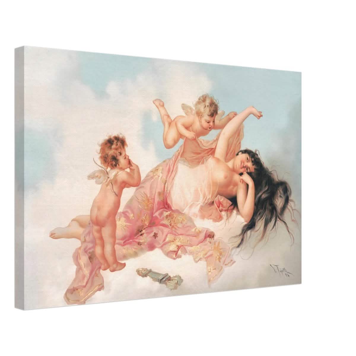 Awakening of love 1894 by Virgilio Tojetti | Vintage wall art print - Canvas - 40x60 cm / 16x24″ -