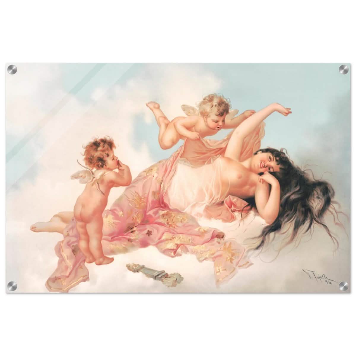 Awakening of love 1894 by Virgilio Tojetti | Vintage wall art print - Acrylic Print - 50x75 cm / 20x30″ -