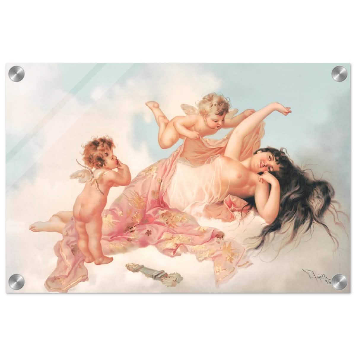 Awakening of love 1894 by Virgilio Tojetti | Vintage wall art print - Acrylic Print - 30x45 cm / 12x18″ -
