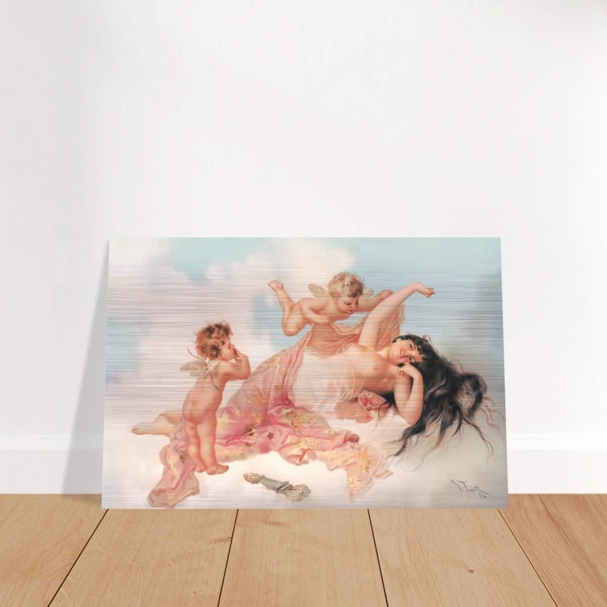 Awakening of love 1894 by Virgilio Tojetti | Vintage wall art print - Brushed Aluminum Print - 30x45 cm / 12x18″ -