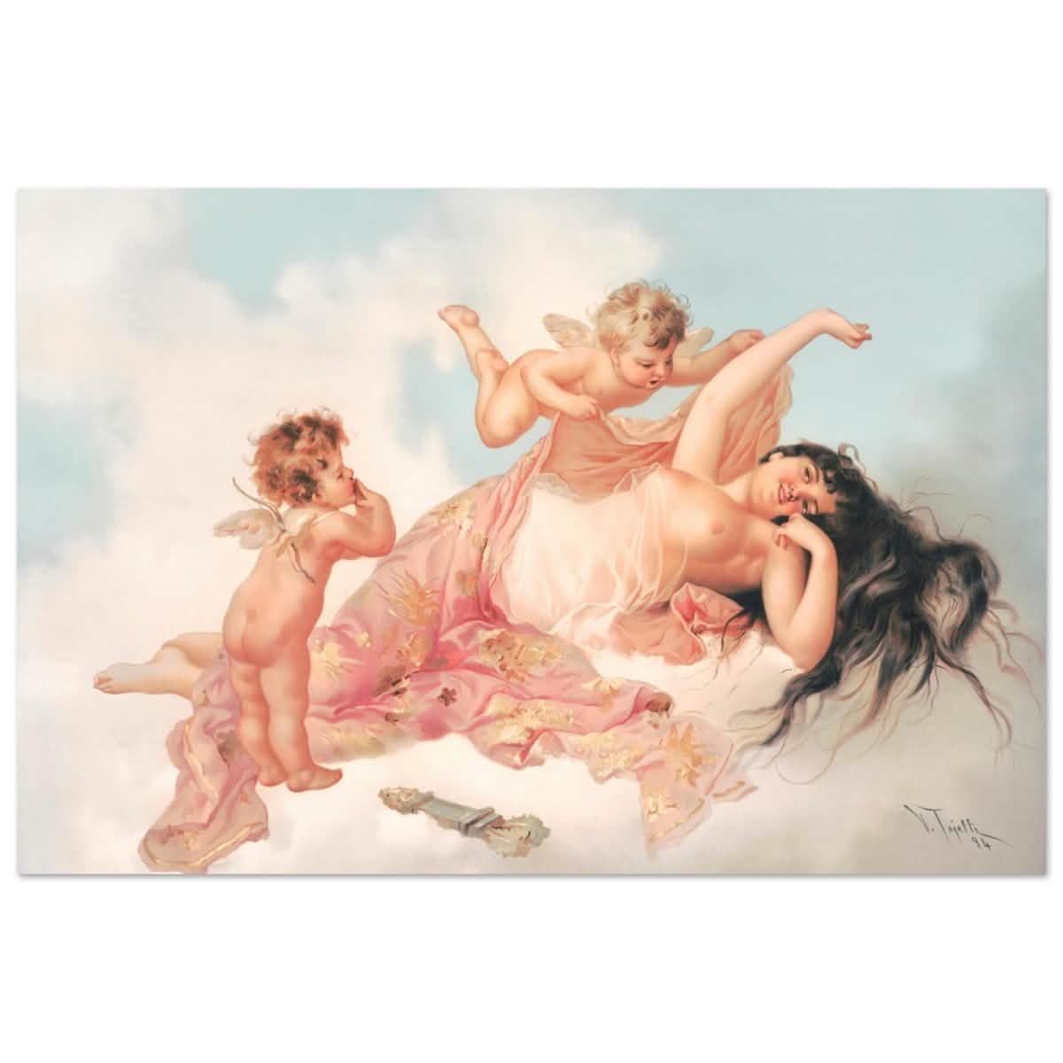 Awakening of love 1894 by Virgilio Tojetti | Vintage wall art print - Aluminum Print - 40x60 cm / 16x24″ -
