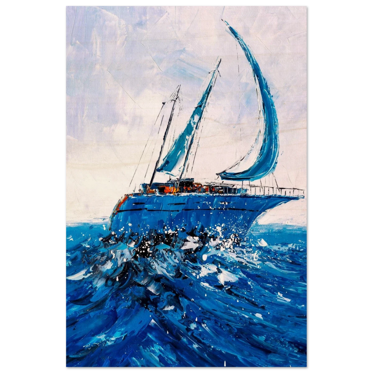 "Azure Ascent" – Sailing the Rhythm of the Sea | Wall art Print - Wood Prints - 50x75 cm / 20x30″ -