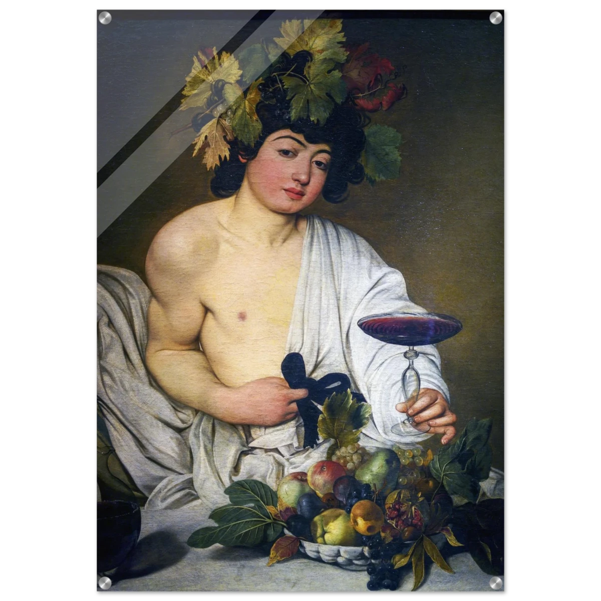 Bacchus (c. 1596) by Michelangelo Merisi da Caravaggio | Wall art Print | Vintage Collection - Acrylic Print - 70x100 cm / 28x40″ -
