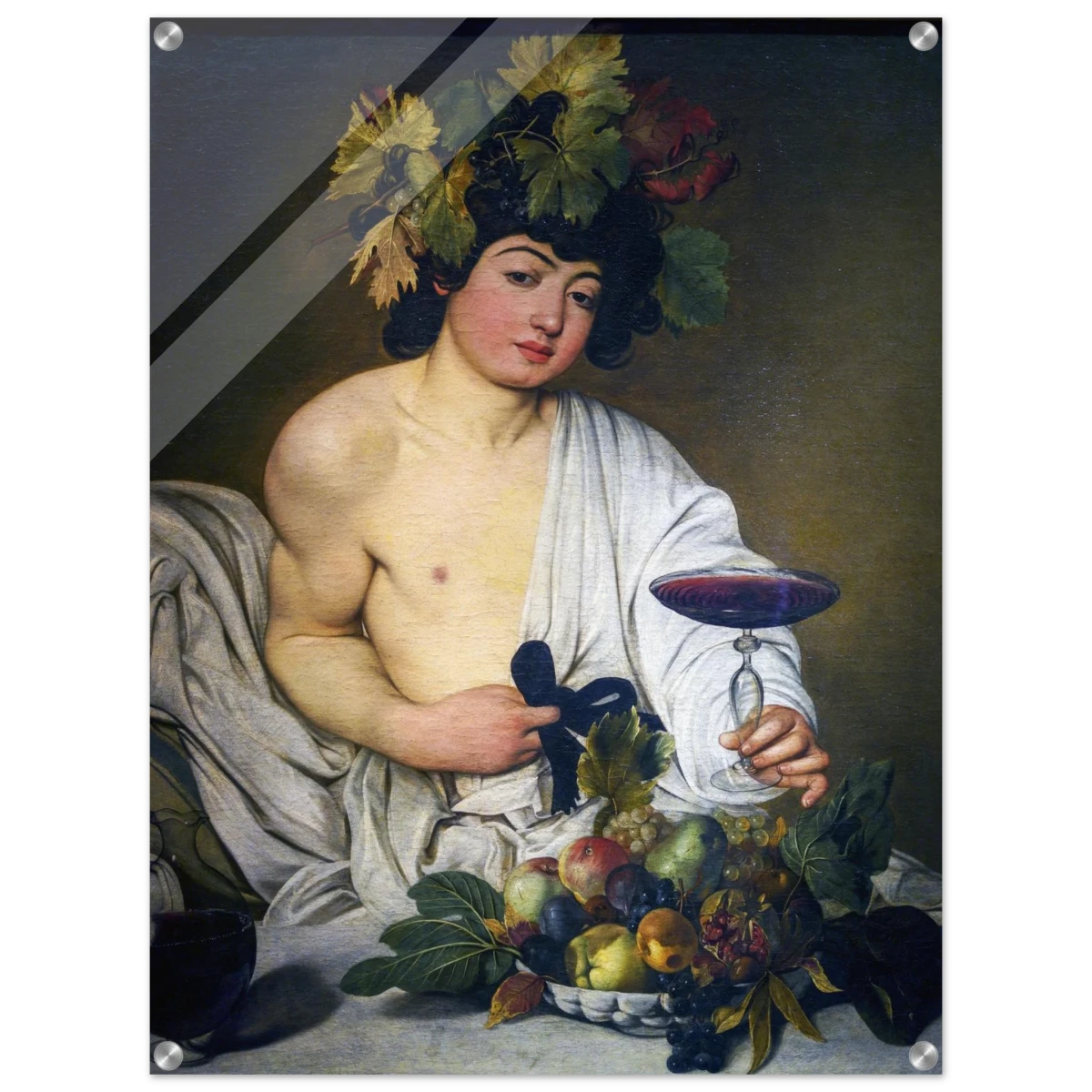 Bacchus (c. 1596) by Michelangelo Merisi da Caravaggio | Wall art Print | Vintage Collection - Acrylic Print - 60x80 cm / 24x32″ -