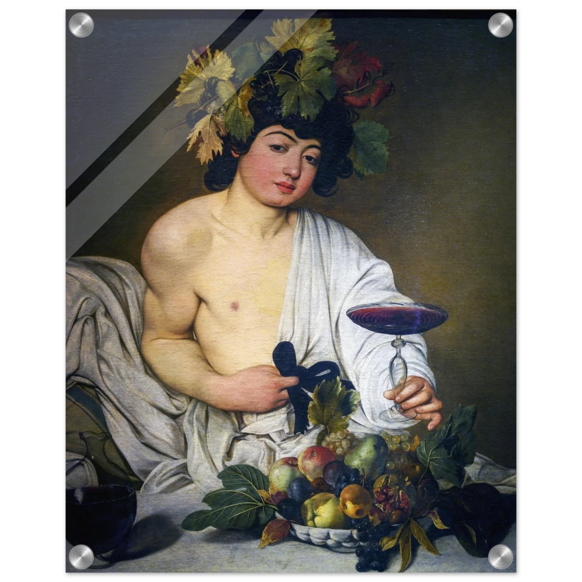 Bacchus (c. 1596) by Michelangelo Merisi da Caravaggio | Wall art Print | Vintage Collection - Acrylic Print - 40x50 cm / 16x20″ -