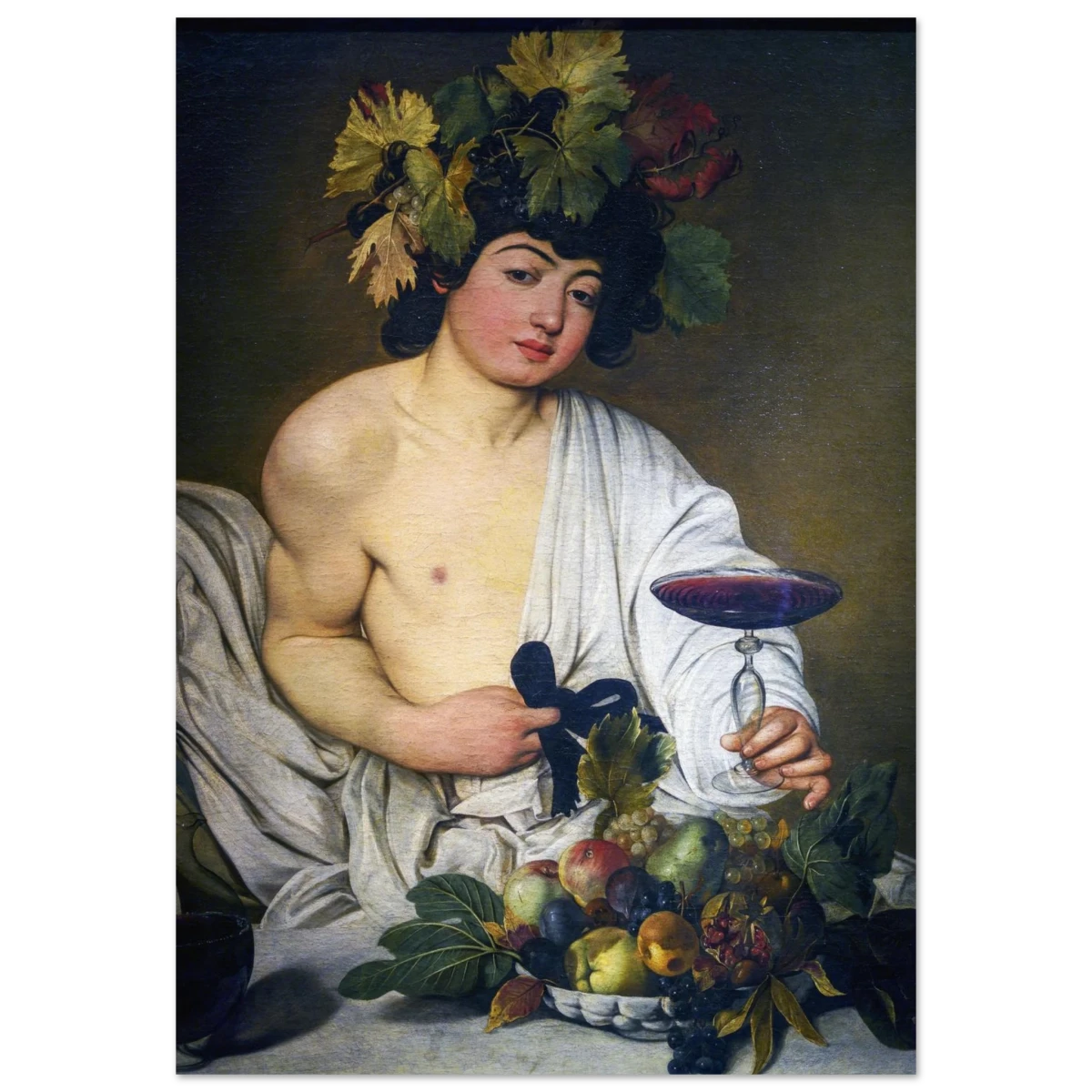 Bacchus (c. 1596) by Michelangelo Merisi da Caravaggio | Wall art Print | Vintage Collection - Fine Art Poster - 70x100 cm / 28x40″ -