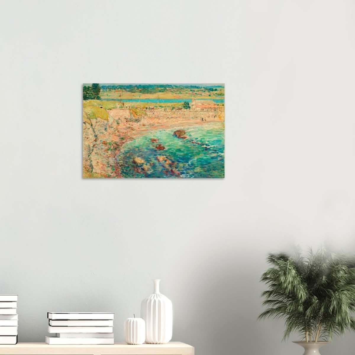 Bailey's Beach, Newport by Frederick Childe Hassam - Wood Prints - 40x60 cm / 16x24″ - 10 mm