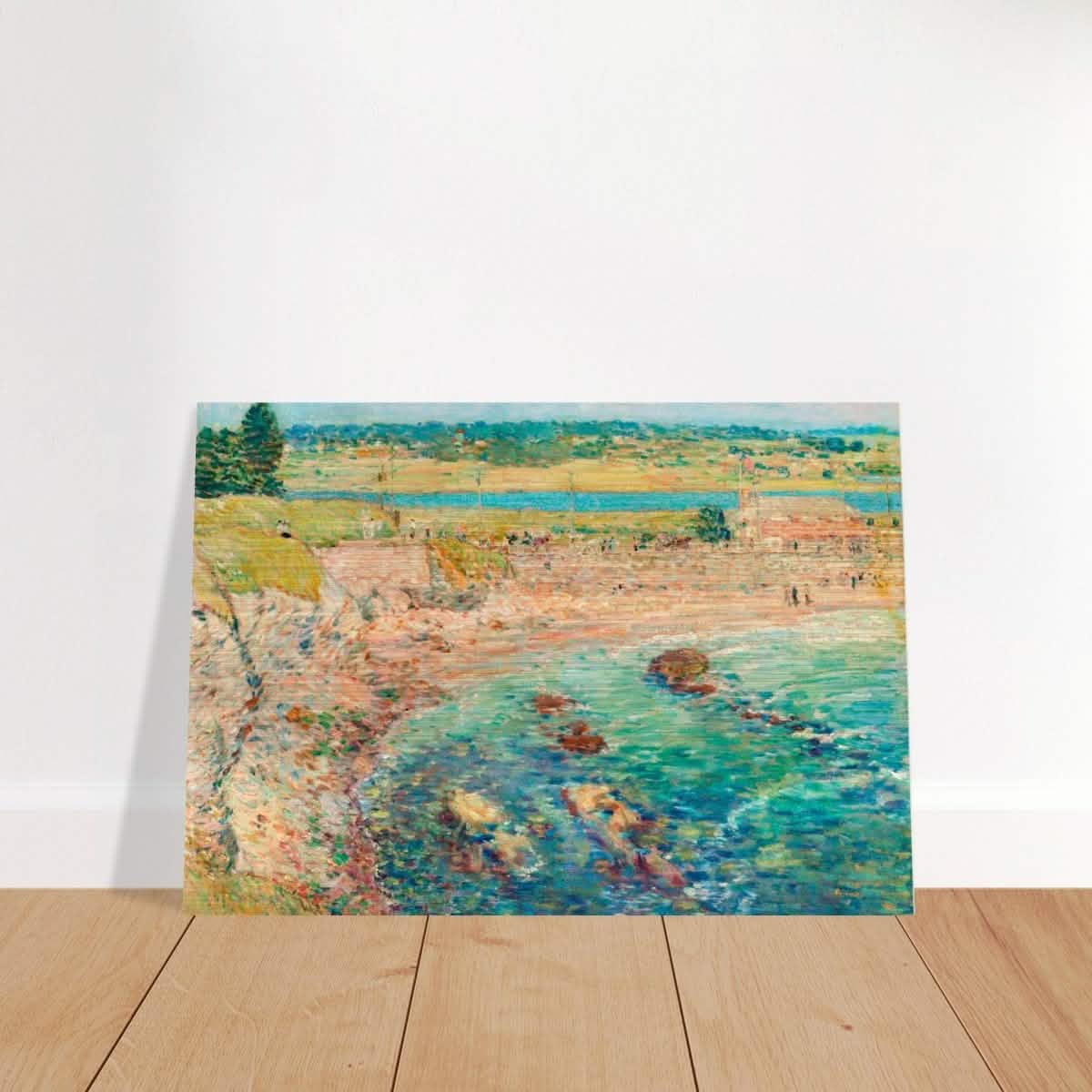 Bailey's Beach, Newport by Frederick Childe Hassam - Brushed Aluminum Print - 70x100 cm / 28x40″ -