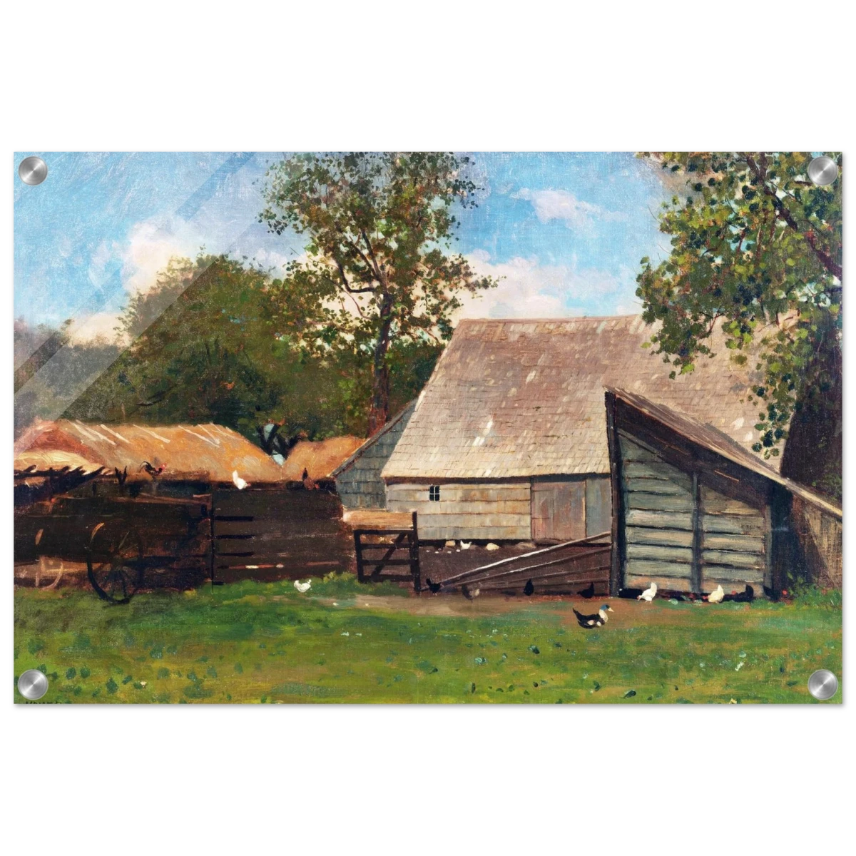 Barnyard Scene – Winslow Homer Rustic Americana Wall Art Print - Acrylic Print - 40x60 cm / 16x24″ -