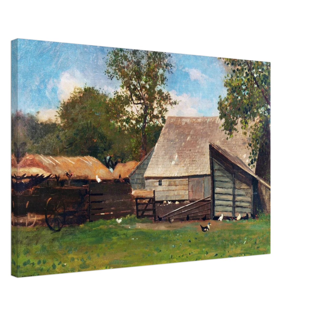 Barnyard Scene – Winslow Homer Rustic Americana Wall Art Print - Canvas - 50x75 cm / 20x30″ -