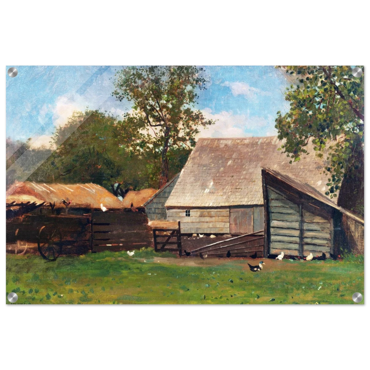 Barnyard Scene – Winslow Homer Rustic Americana Wall Art Print - Acrylic Print - 50x75 cm / 20x30″ -