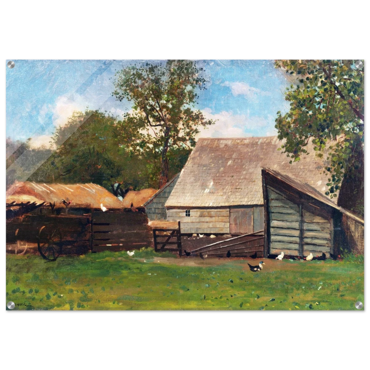Barnyard Scene – Winslow Homer Rustic Americana Wall Art Print - Acrylic Print - 70x100 cm / 28x40″ -