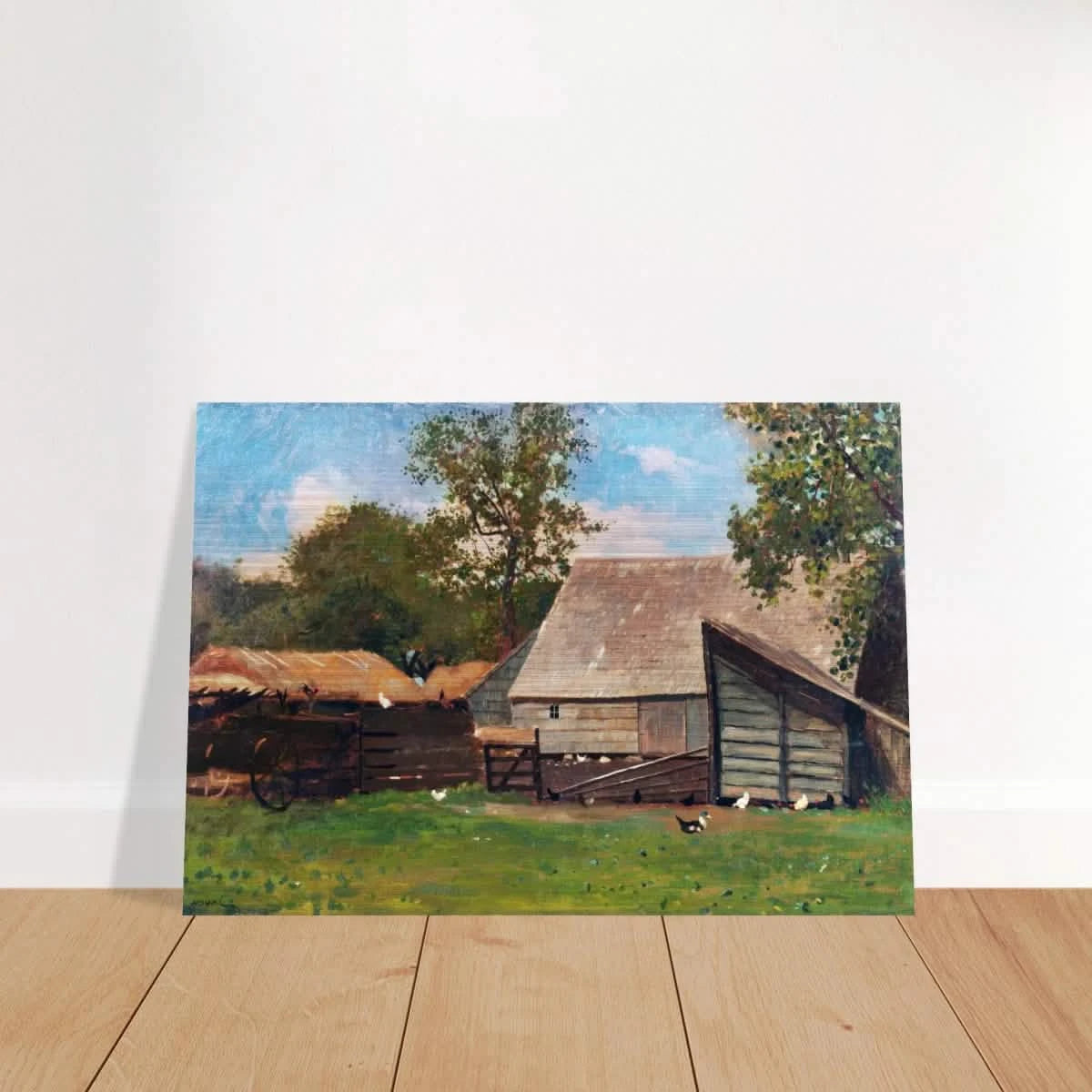 Barnyard Scene – Winslow Homer Rustic Americana Wall Art Print - Brushed Aluminum Print - 70x100 cm / 28x40″ -