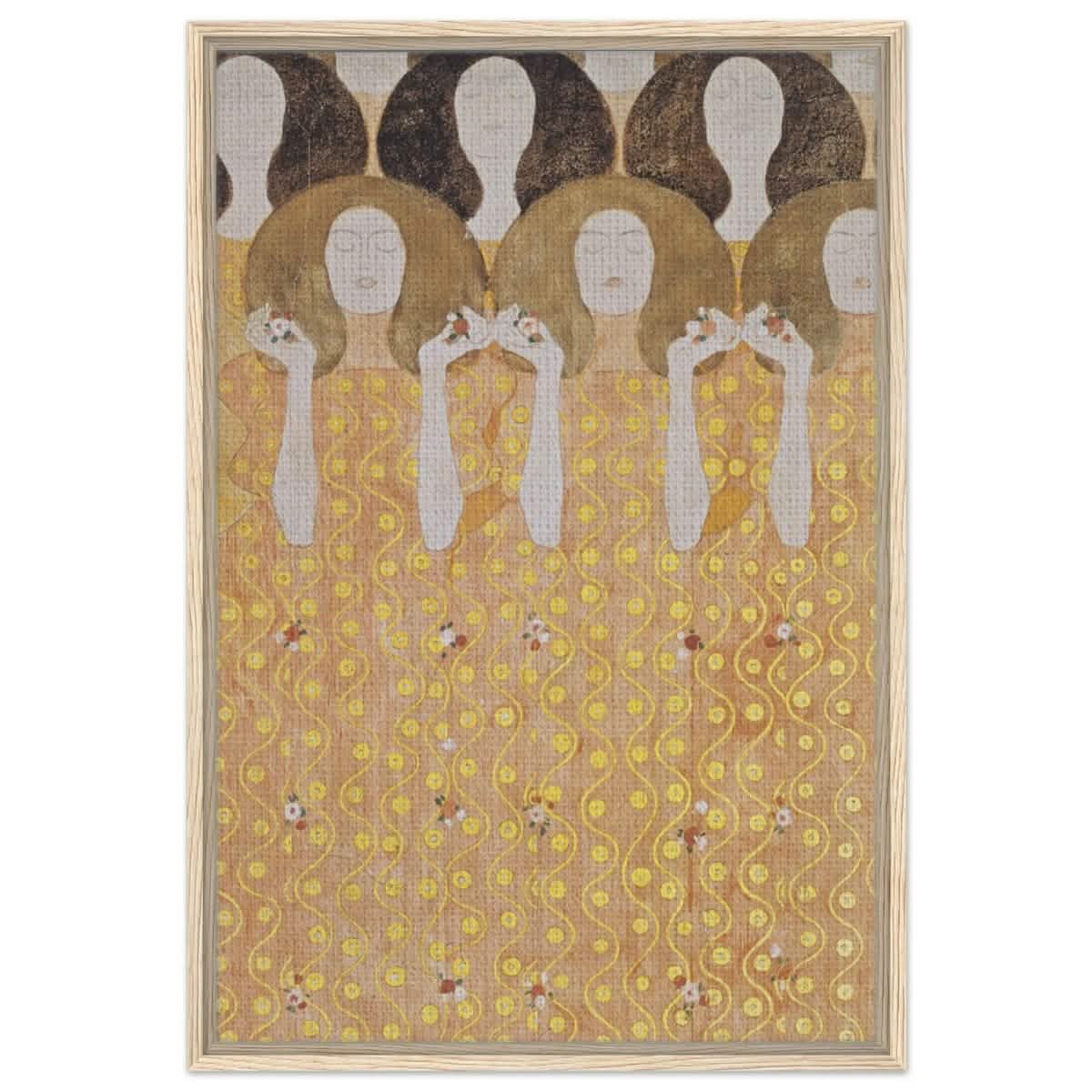 Beethoven's Frieze by Gustav Klimt - Framed Canvas - 60x90 cm / 24x36″ - Wood frame