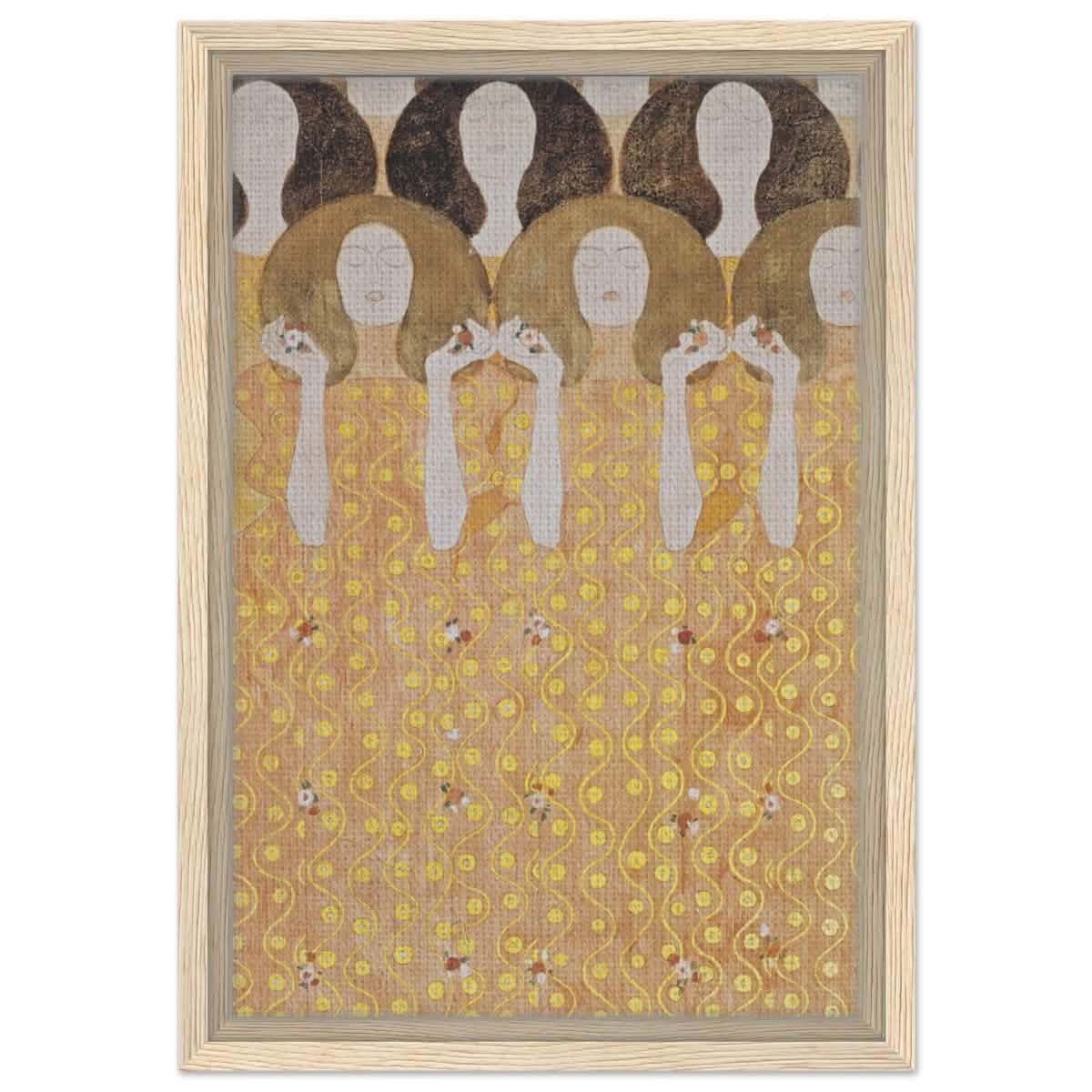 Beethoven's Frieze by Gustav Klimt - Framed Canvas - 30x45 cm / 12x18″ - Wood frame