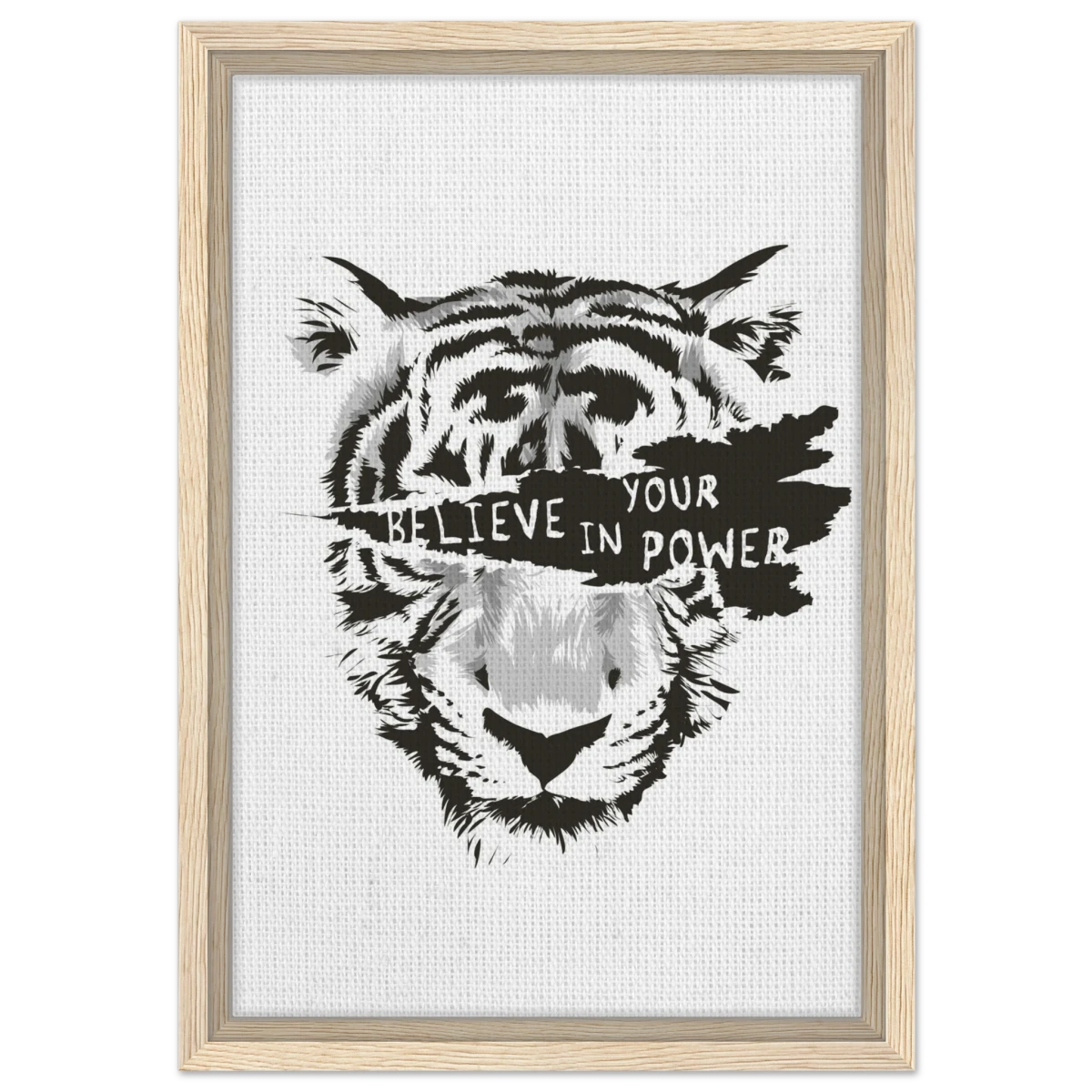 Believe in Your Power | Motivational Wall Art Print - 30x45 cm / 12x18″ - Framed Canvas - Wood frame