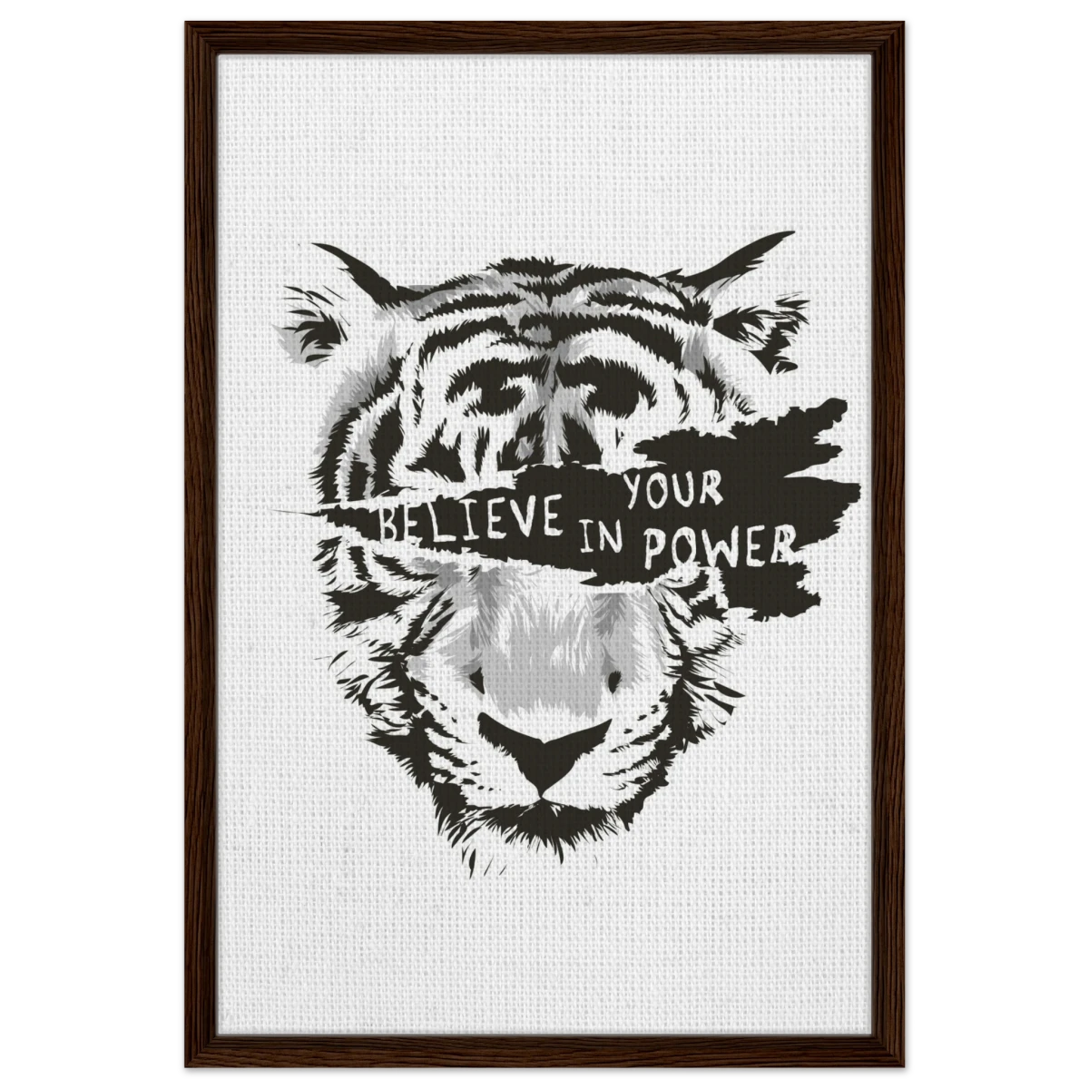 Believe in Your Power | Motivational Wall Art Print - 50x75 cm / 20x30″ - Framed Canvas - Dark wood frame