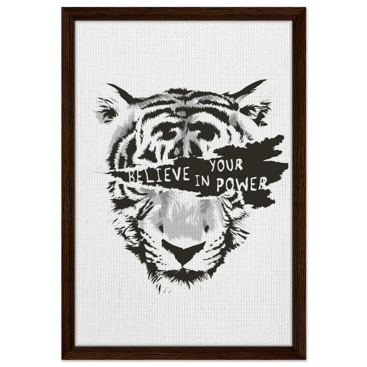 Believe in Your Power | Motivational Wall Art Print - 40x60 cm / 16x24″ - Framed Canvas - Dark wood frame
