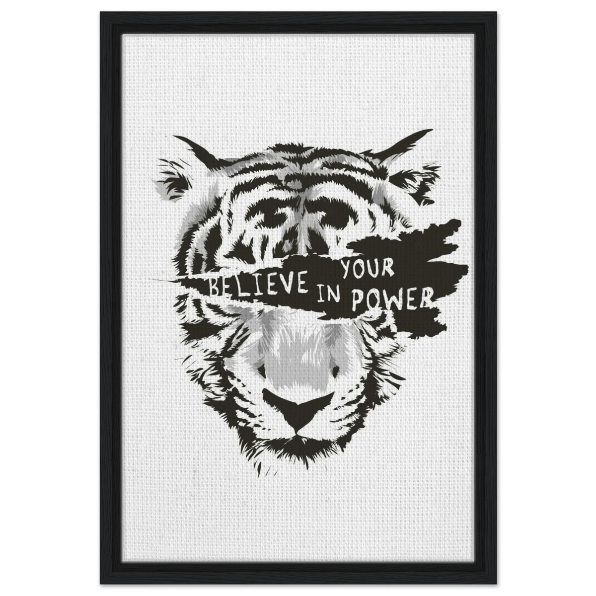 Believe in Your Power | Motivational Wall Art Print - 40x60 cm / 16x24″ - Framed Canvas - Black frame
