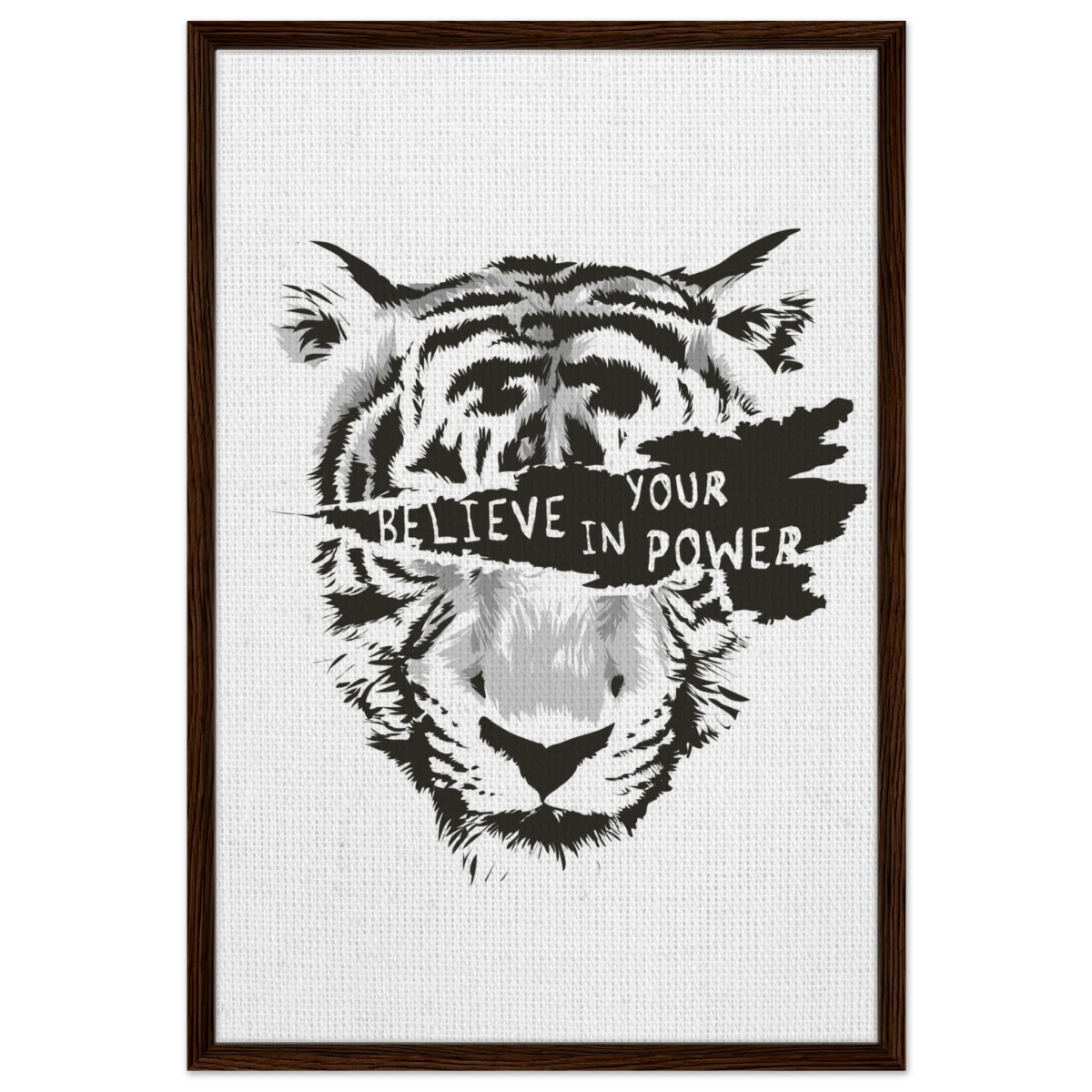Believe in Your Power | Motivational Wall Art Print - 60x90 cm / 24x36″ - Framed Canvas - Dark wood frame