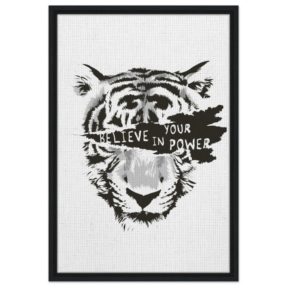 Believe in Your Power | Motivational Wall Art Print - 50x75 cm / 20x30″ - Framed Canvas - Black frame