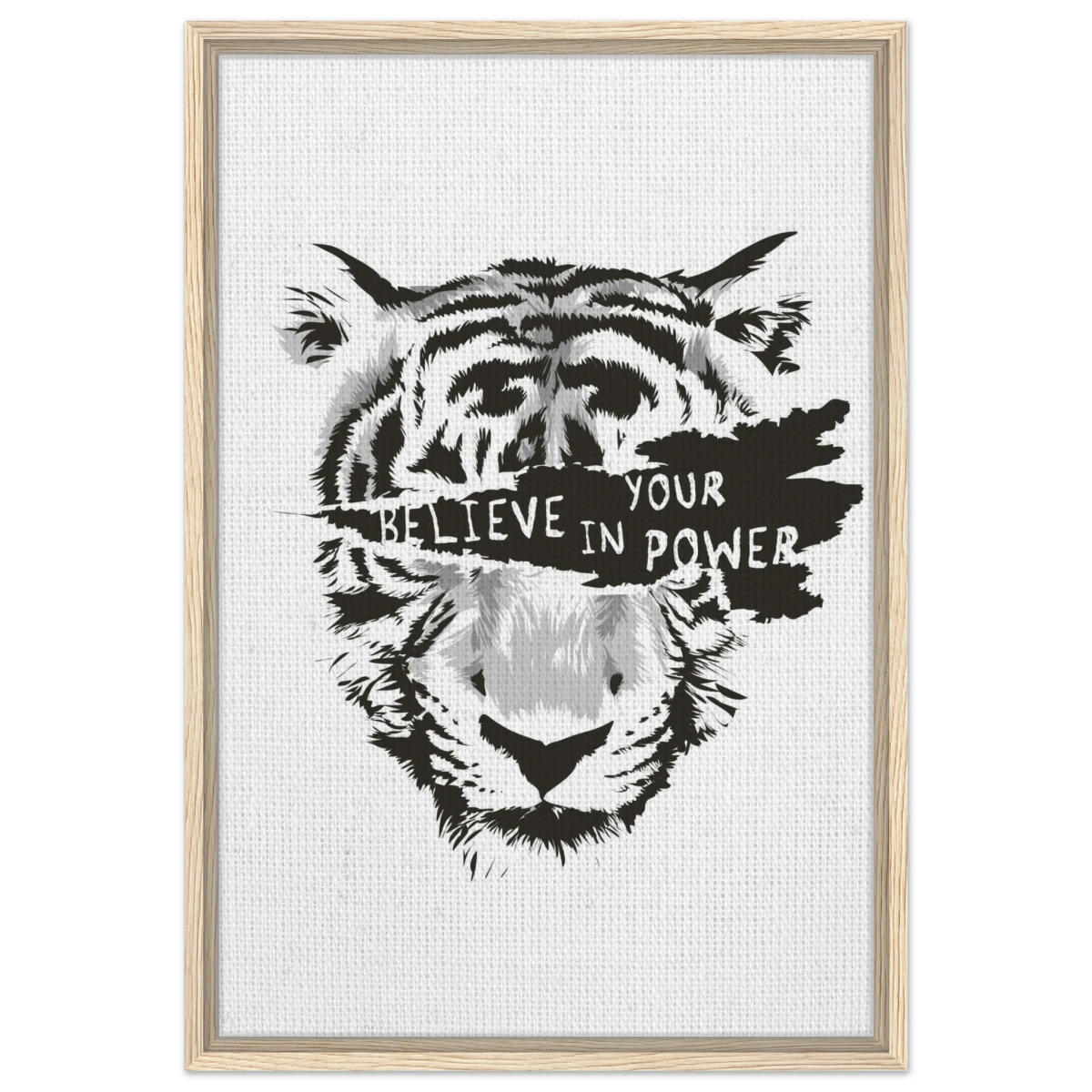 Believe in Your Power | Motivational Wall Art Print - 50x75 cm / 20x30″ - Framed Canvas - Wood frame