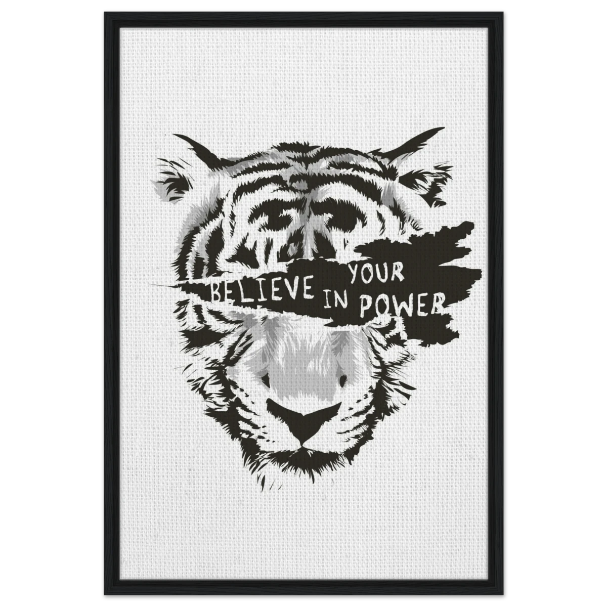 Believe in Your Power | Motivational Wall Art Print - 60x90 cm / 24x36″ - Framed Canvas - Black frame