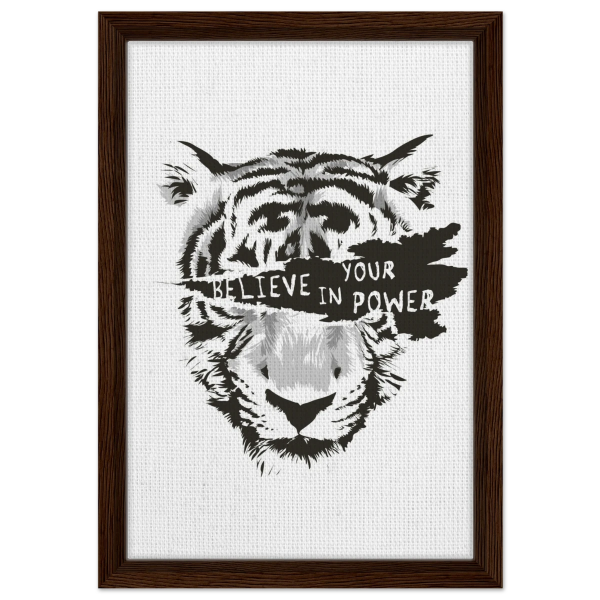 Believe in Your Power | Motivational Wall Art Print - 30x45 cm / 12x18″ - Framed Canvas - Dark wood frame