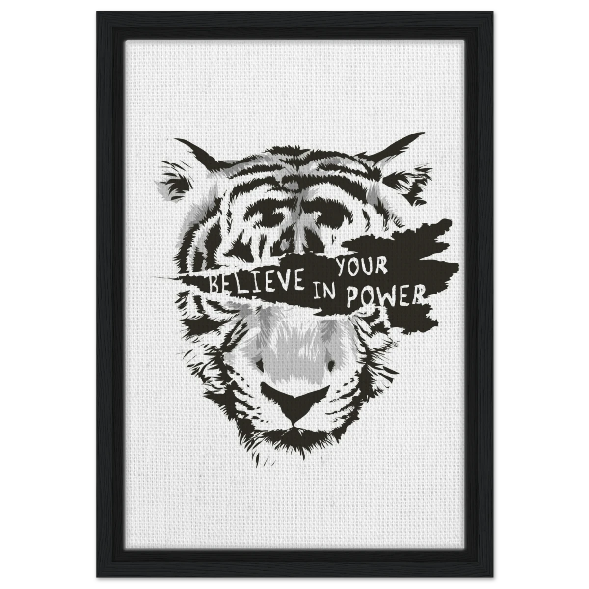 Believe in Your Power | Motivational Wall Art Print - 30x45 cm / 12x18″ - Framed Canvas - Black frame