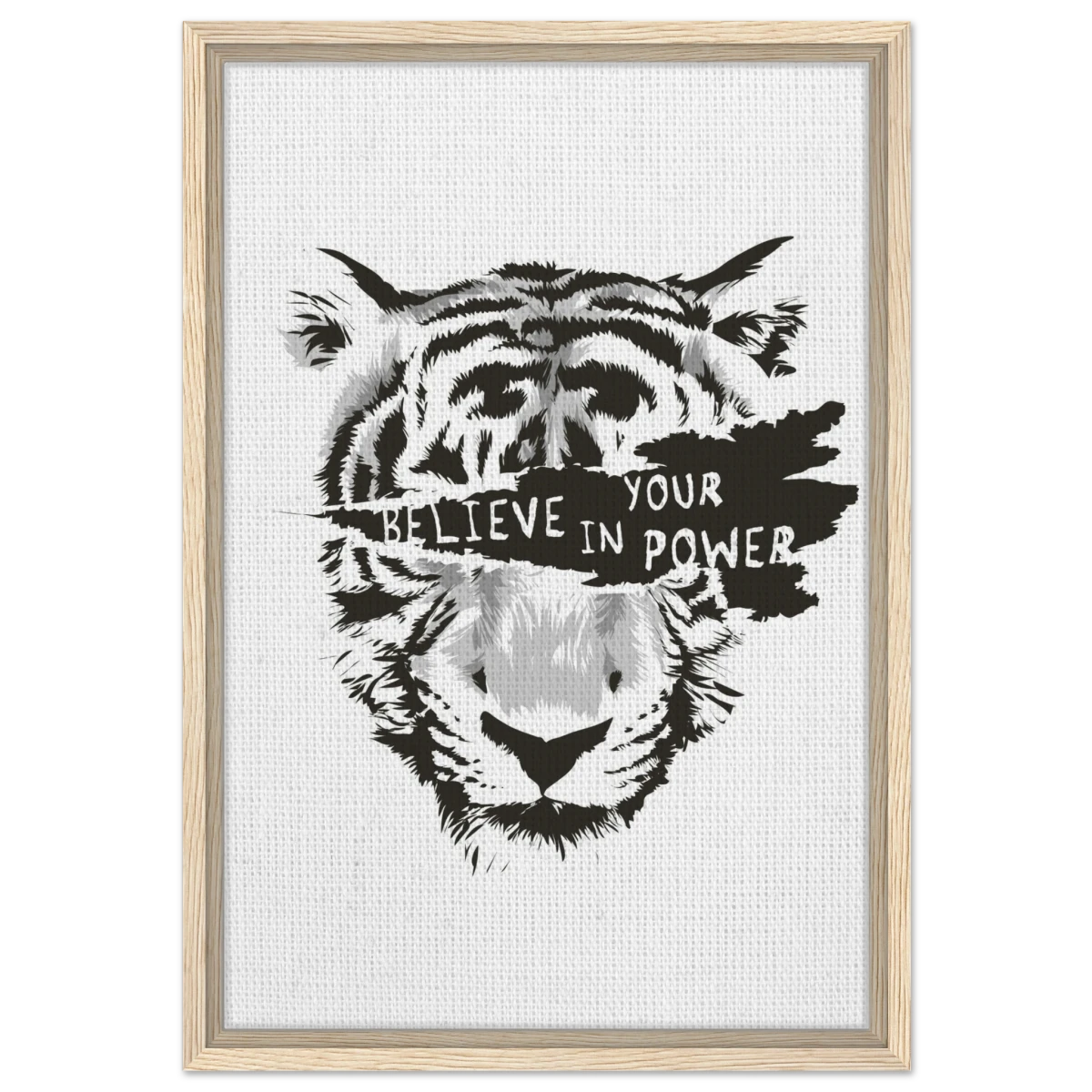 Believe in Your Power | Motivational Wall Art Print - 40x60 cm / 16x24″ - Framed Canvas - Wood frame