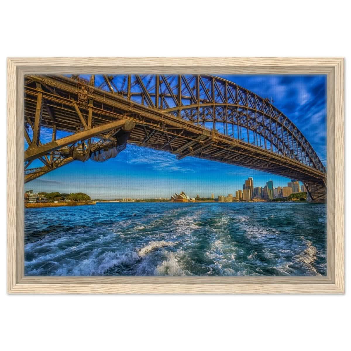 Beneath the Sydney Arch | The Harbour Bridge - Framed Canvas - 30x45 cm / 12x18″ - Wood frame