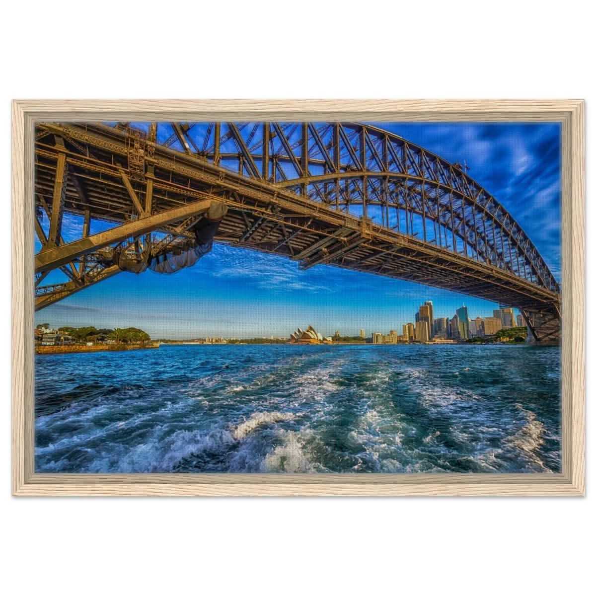 Beneath the Sydney Arch | The Harbour Bridge - Framed Canvas - 40x60 cm / 16x24″ - Wood frame